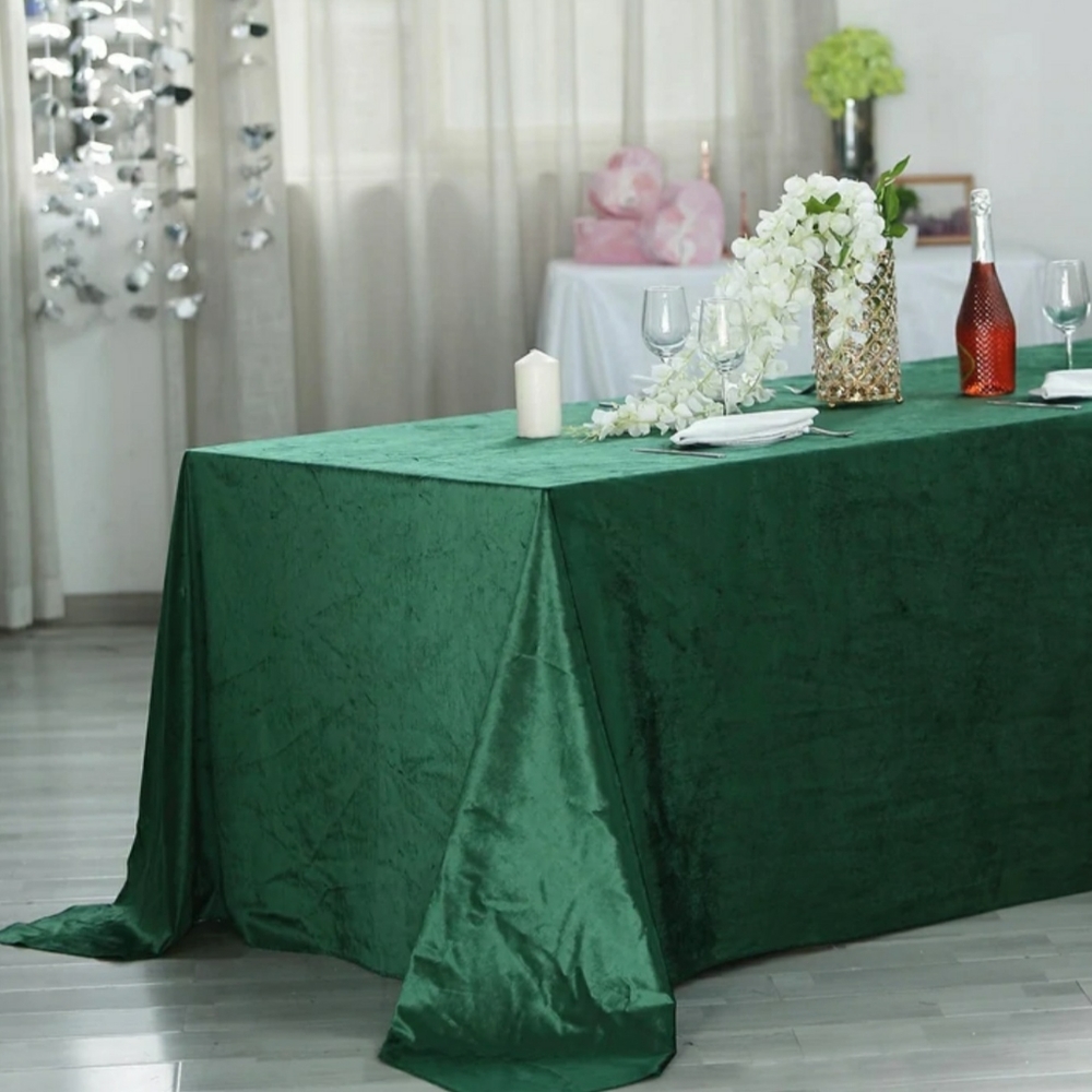 Velvet Emerald Green Tablecloth